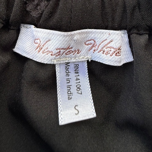 Winston White Anthropologie Serena Romper Lace Up Black Bell Sleeve Small Whimsy - Picture 11 of 12